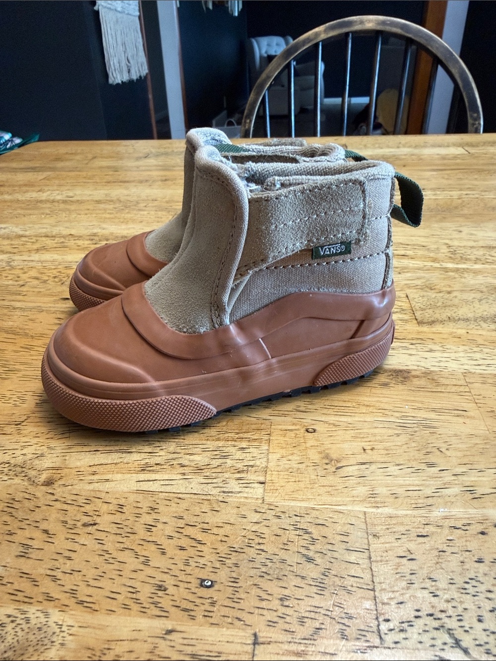 Vans Kids Tan Upper with Brown Rubber Waterproof Boot